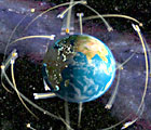 Satelliten kreisen um Erde